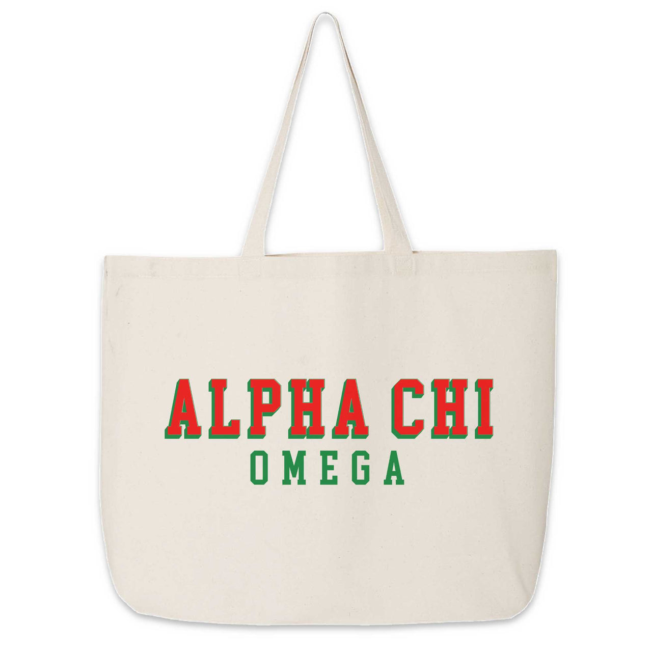 Alpha Chi Omega 3D Style Sorority Name Canvas Tote Bag