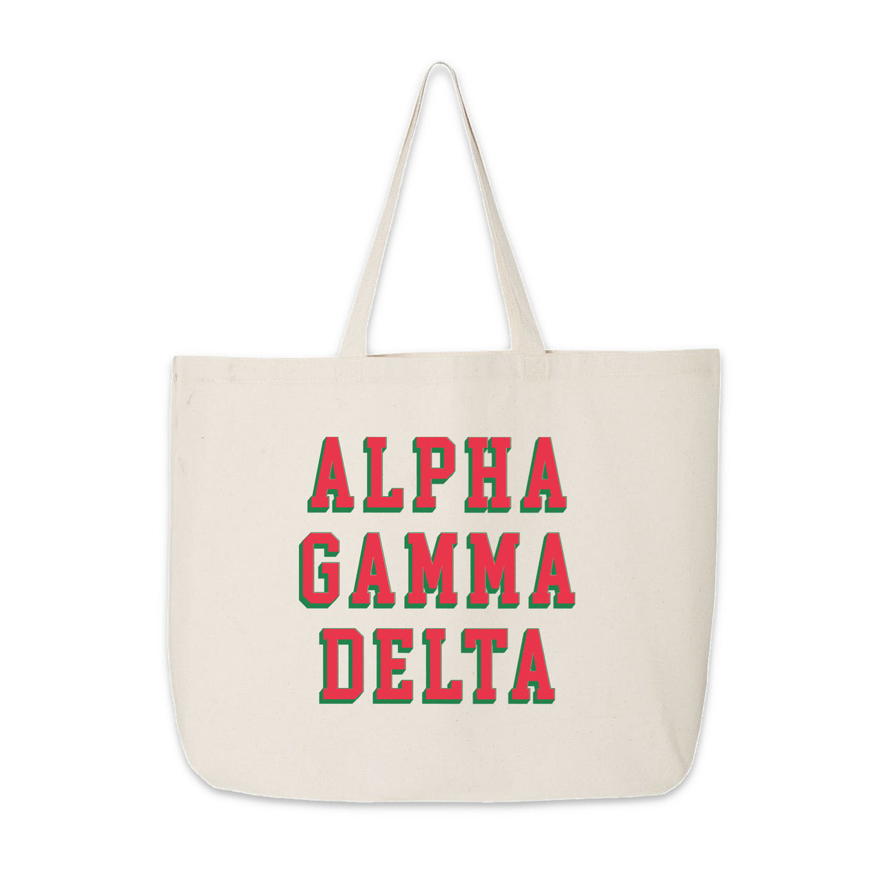 Alpha Gamma Delta 3D Style Sorority Name Canvas Tote Bag