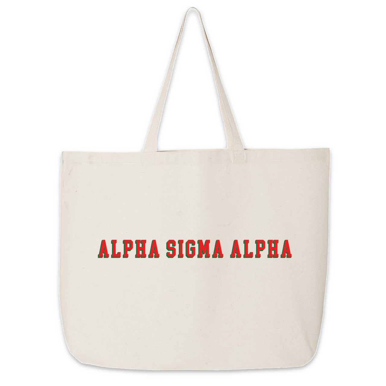 Alpha Sigma Alpha 3D Style Sorority Name Canvas Tote Bag
