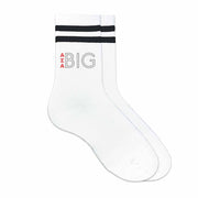 Alpha Sigma Alpha sorority socks for your big or little with Greek letters on striped cotton crew socks.