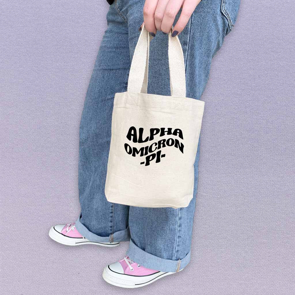Alpha Omicron Pi Mod Sorority Name Mini Tote Gift Bag