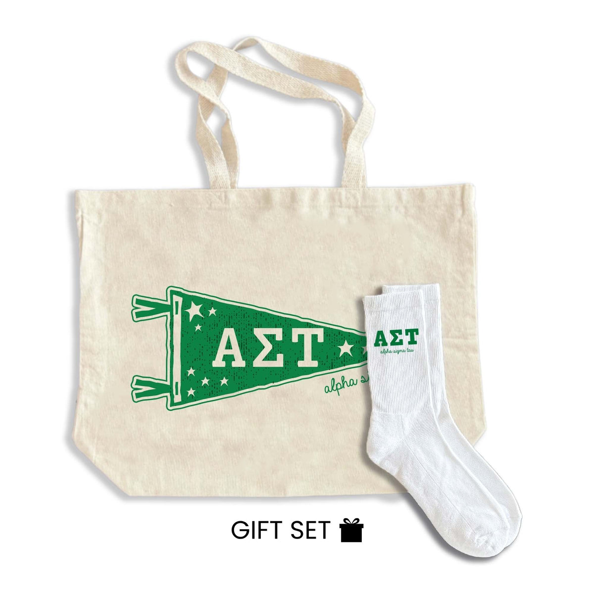 Alpha Sigma Tau Gift Set - Tote Bag and Socks