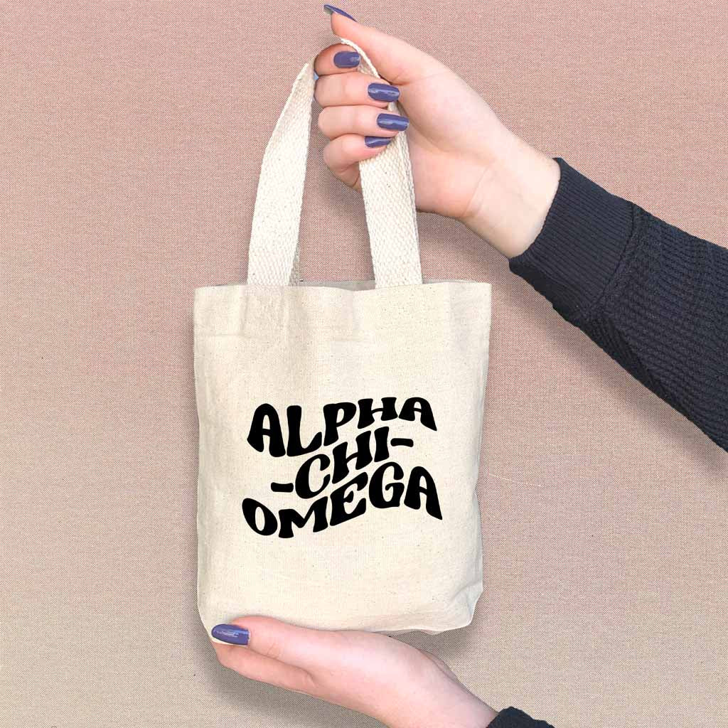 Alpha Chi Omega Mod Sorority Name Mini Tote Gift Bag