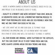 Women owned and operated busienss based in so cal and proud to be in business.