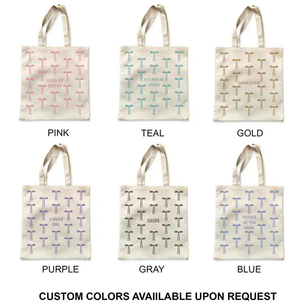 This medium size cotton canvas coquette tote bag is available in 6 colors