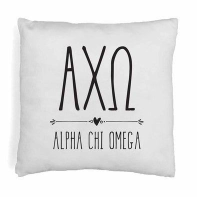 Sorority Pillow Cover - Greek Letters and Name Design