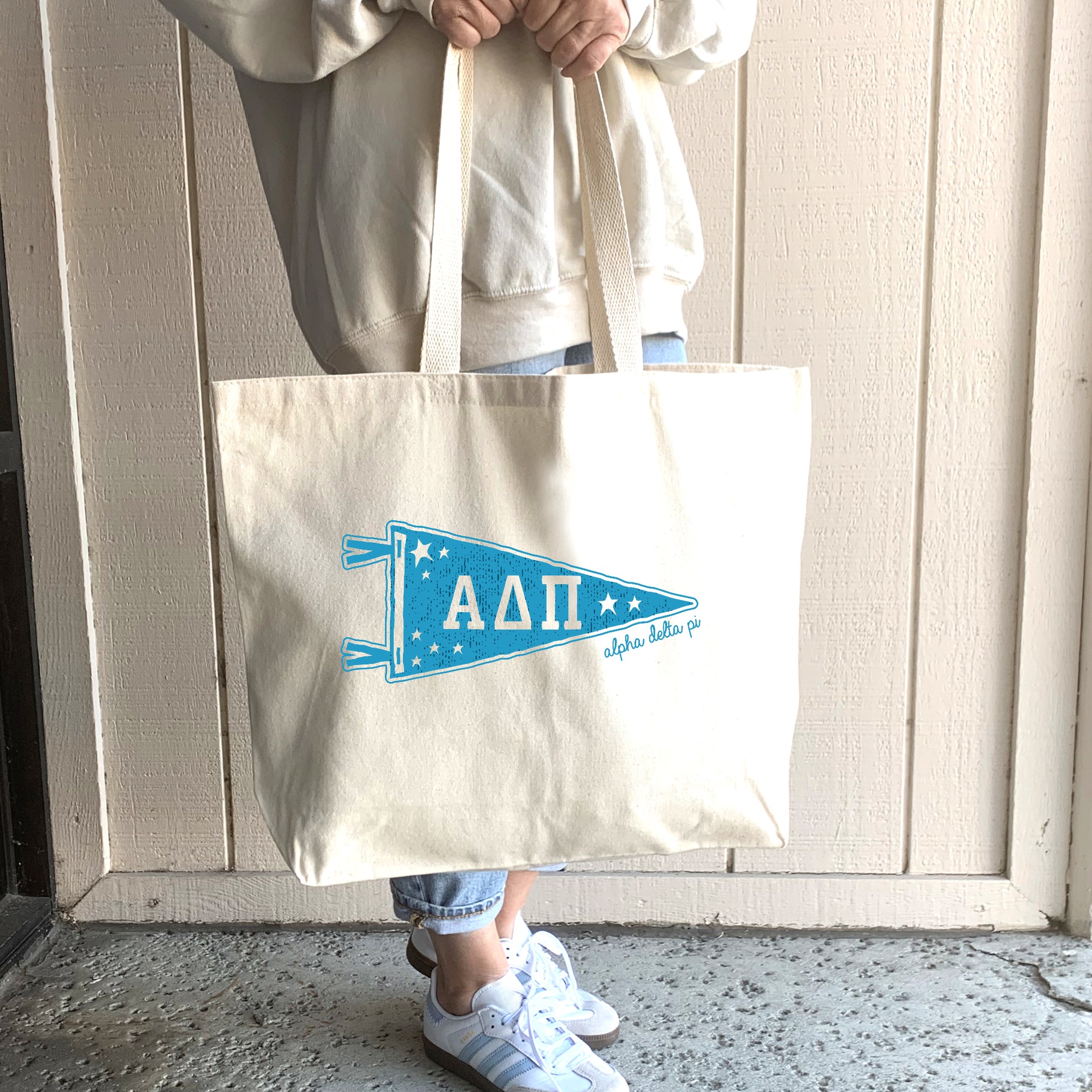 Alpha Delta Pi Large Pennant Tote lifestyle image