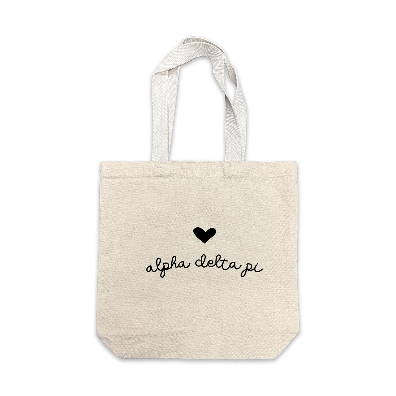 Alpha Delta Pi Sorority Name and Heart Design Mid-Size Tote