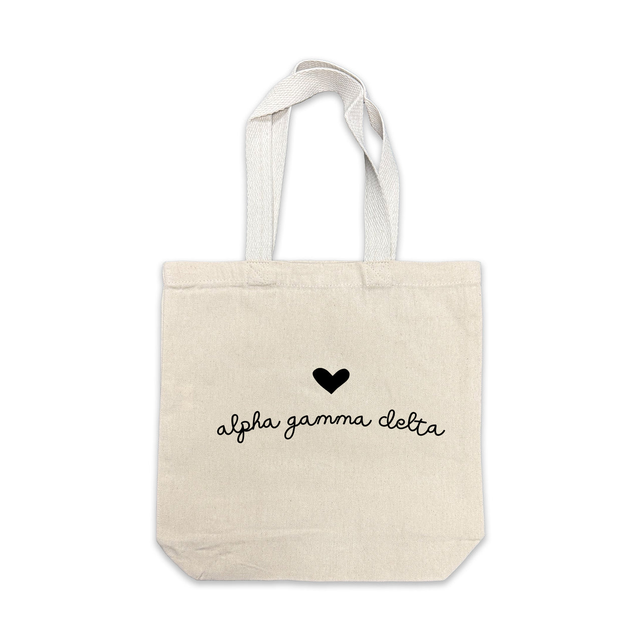 Alpha Gamma Delta Sorority Name and Heart Design Mid-Size Tote