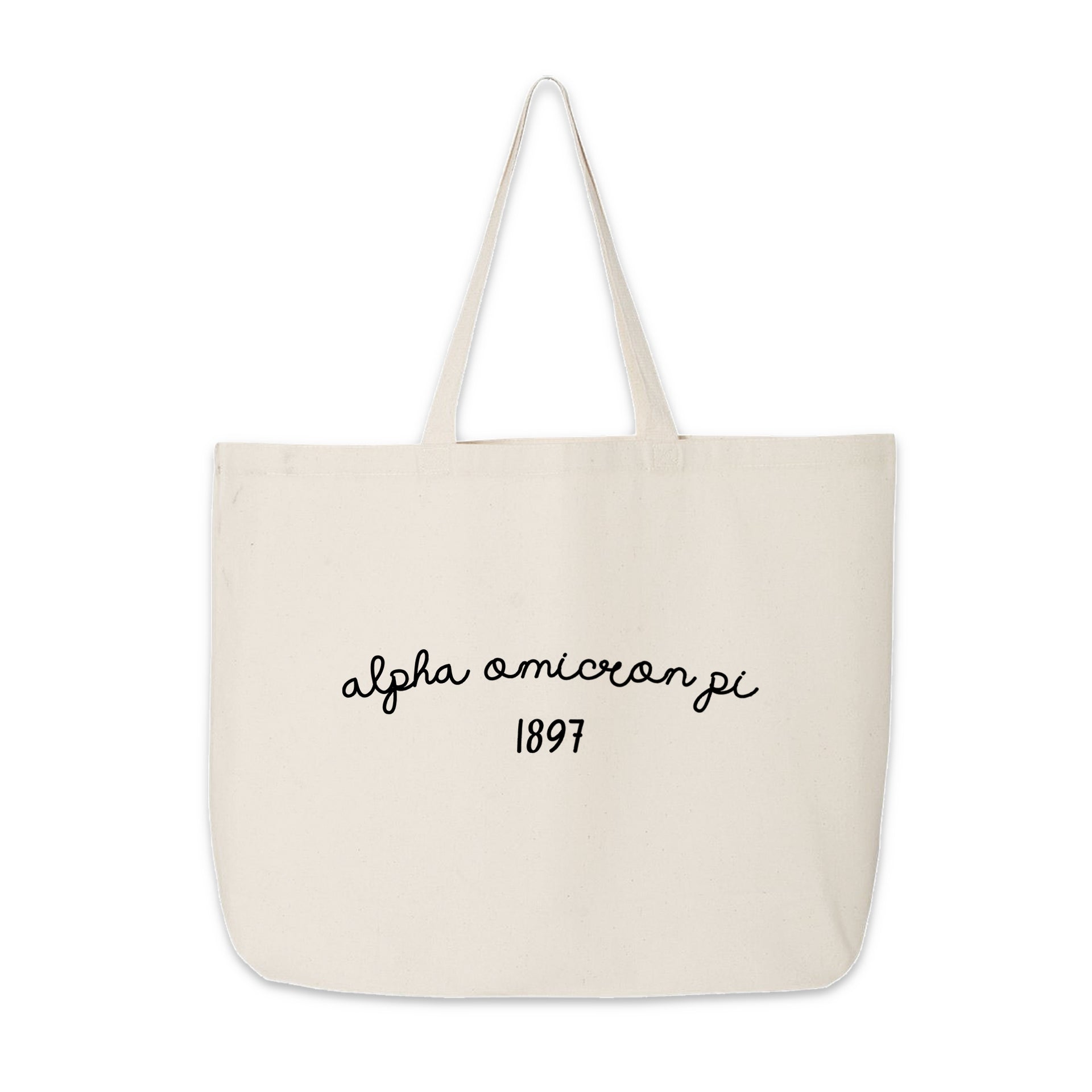 Alpha Omicron Pi Large Canvas Tote