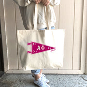 Alpha Phi Large Pennant Tote lifestyle image