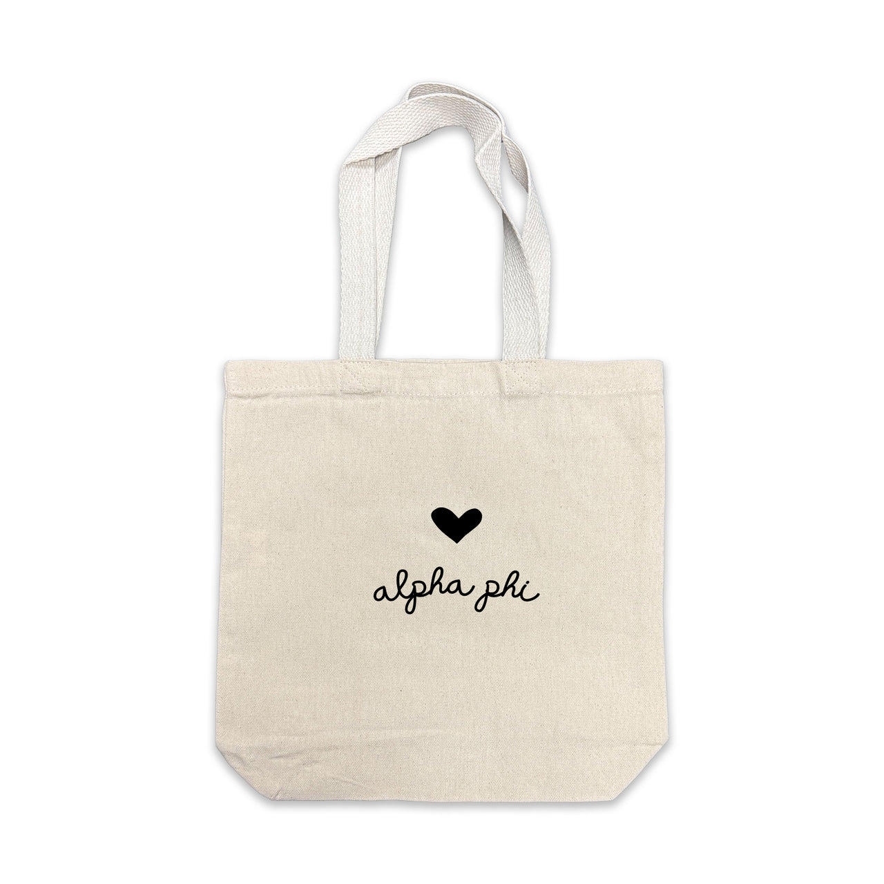 Alpha Phi Sorority Name and Heart Design Mid-Size Tote