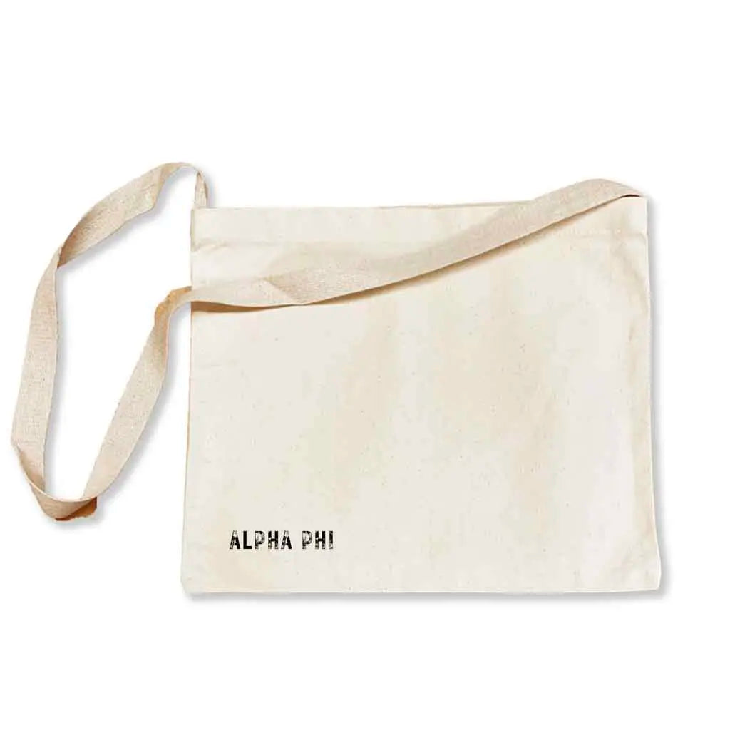 The ultimate Alpha Phi messenger bag tote with a convenient crossbody strap!