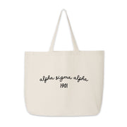 Alpha Sigma Alpha Large Canvas Tote