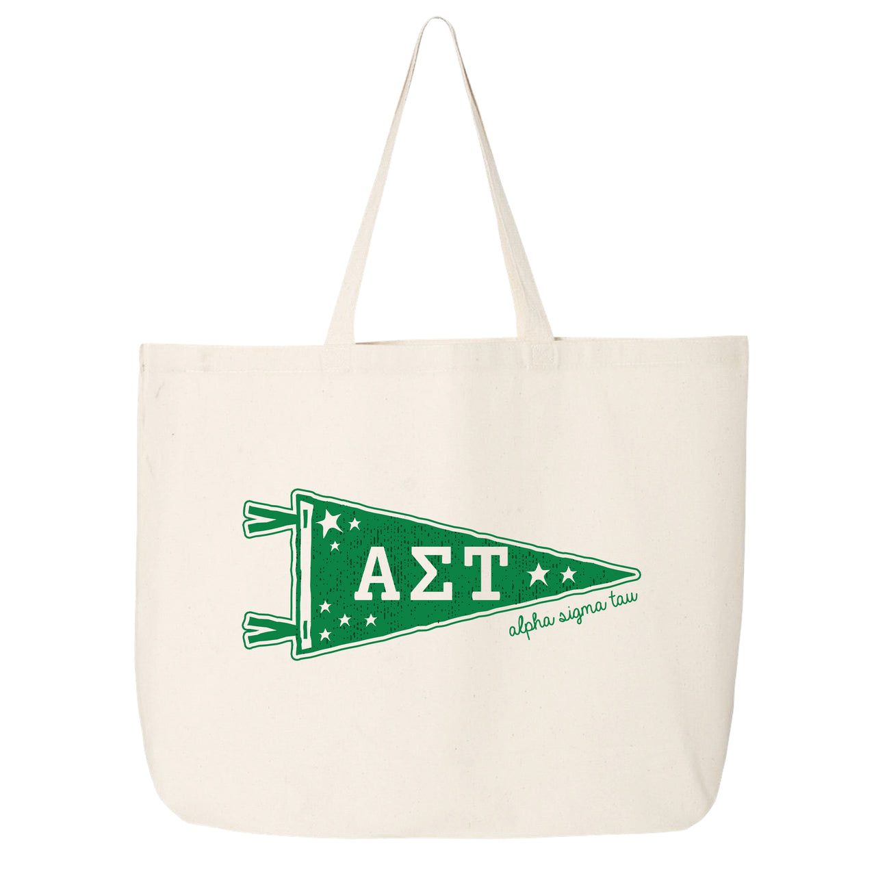 Alpha Sigma Tau Large Pennant Tote on white background