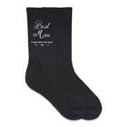 These cotton socks are printed with the best man wedding role and I make him look good stylized with a funny quote to go along with it.