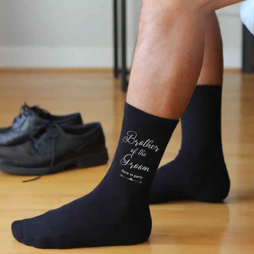 The brother of the groom will love to wear these socks on his brother's wedding day. 