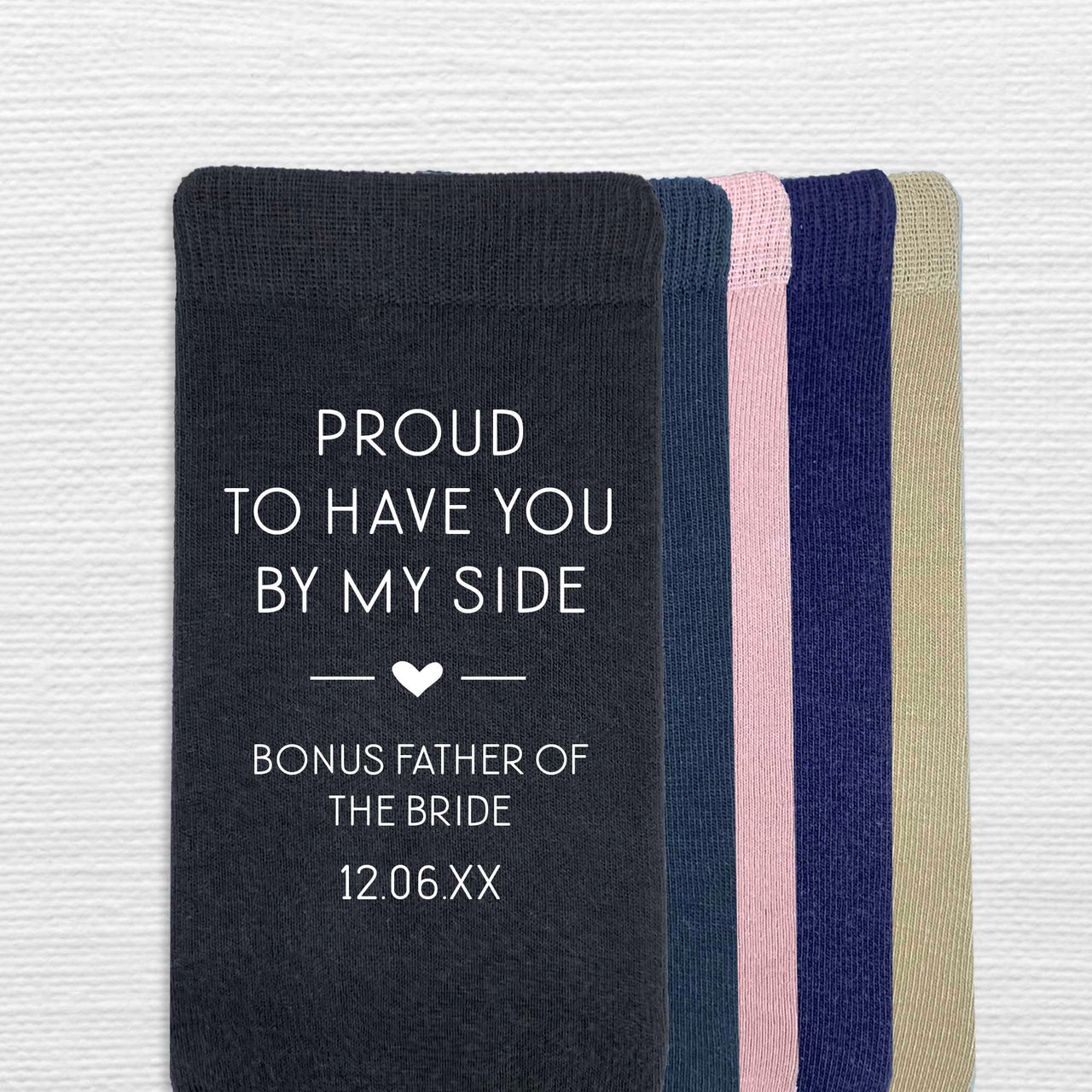 Bonus Father of the Bride Wedding Socks with Personalized Date