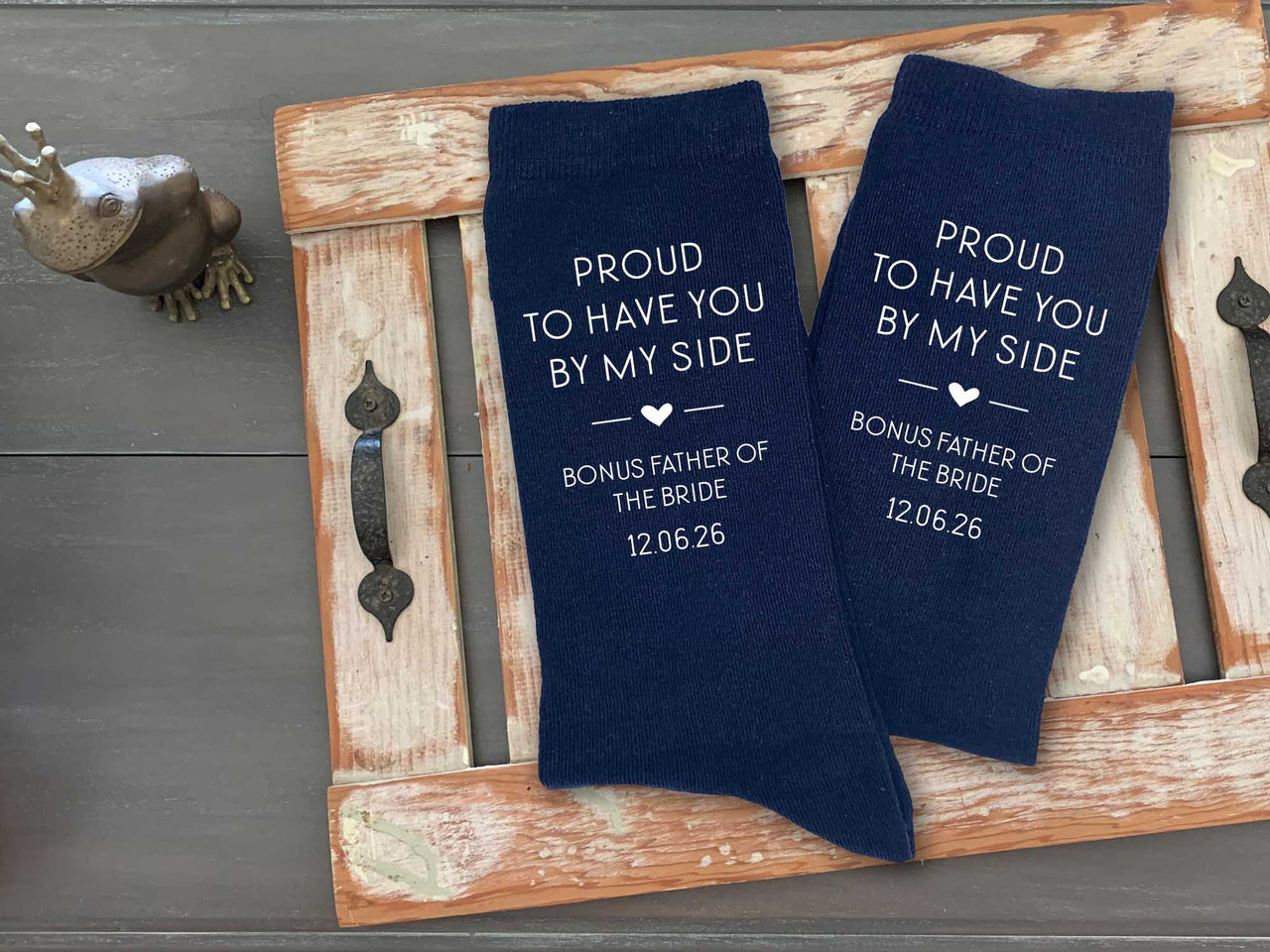 Bonus Father of the Bride Wedding Socks with Personalized Date