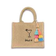 Unique boho burlap bags, perfect for bachelorette parties, birthdays, and various events. Custom printed using eco-friendly inks for a sustainable touch
