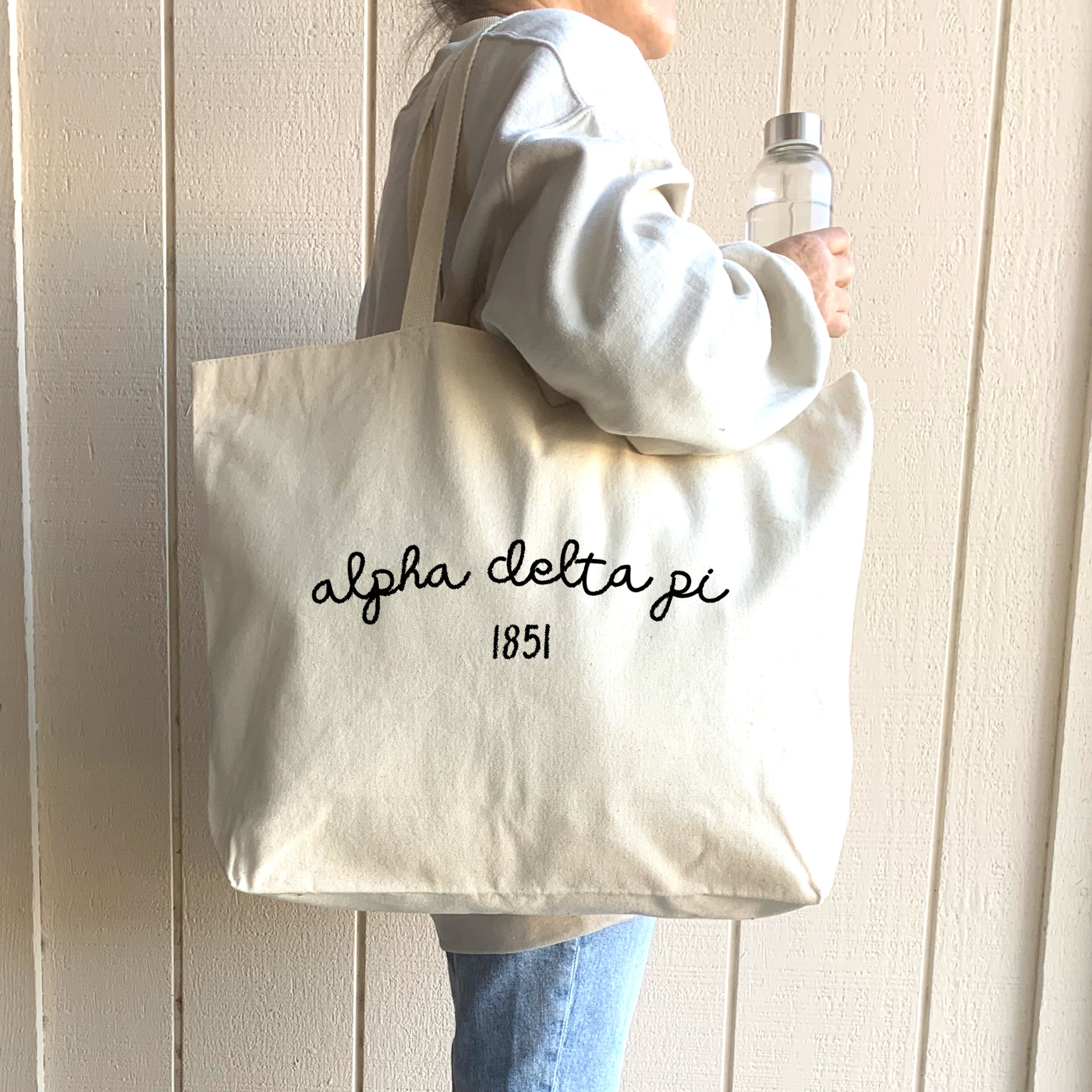 Alpha Delta Pi Canvas Tote with Founder's Date