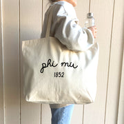 Phi Mu Canvas Tote with Founder's Date