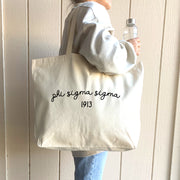 Phi Sigma Sigma Canvas Tote with Founder's Date