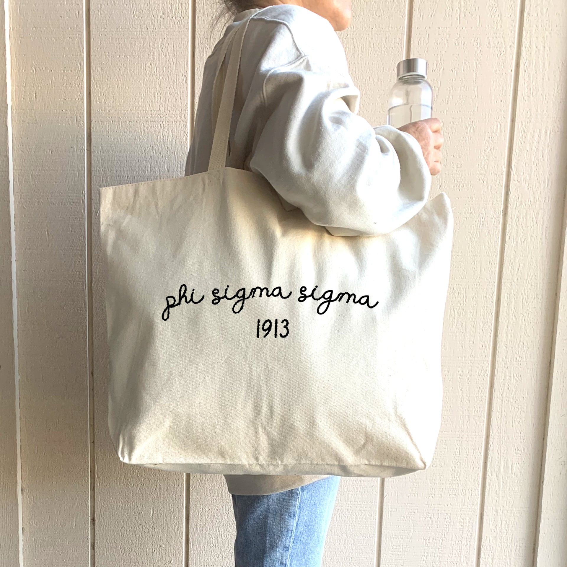Phi Sigma Sigma Canvas Tote with Founder's Date