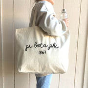 Pi Beta Phi Canvas Tote with Founder's Date