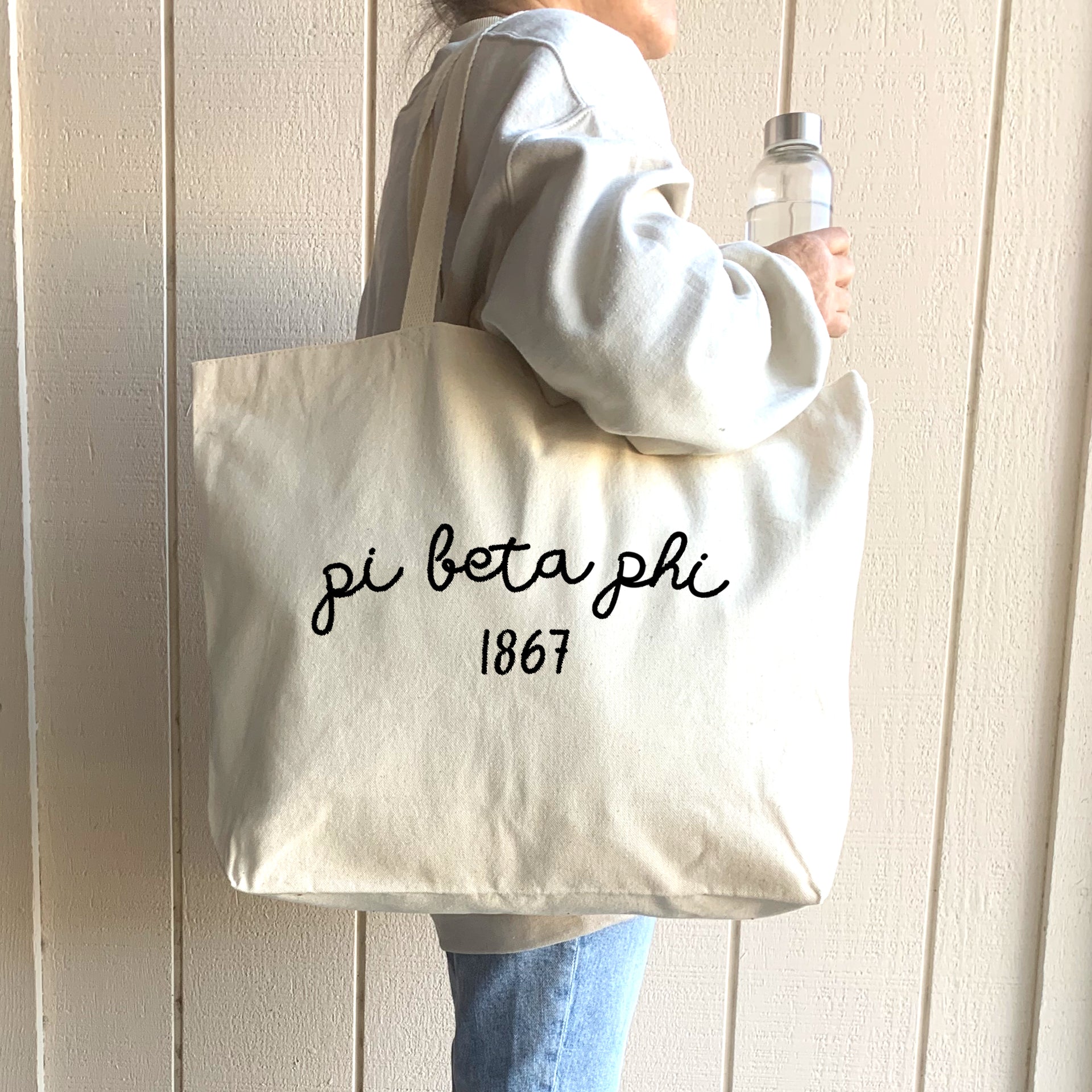 Pi Beta Phi Canvas Tote with Founder's Date