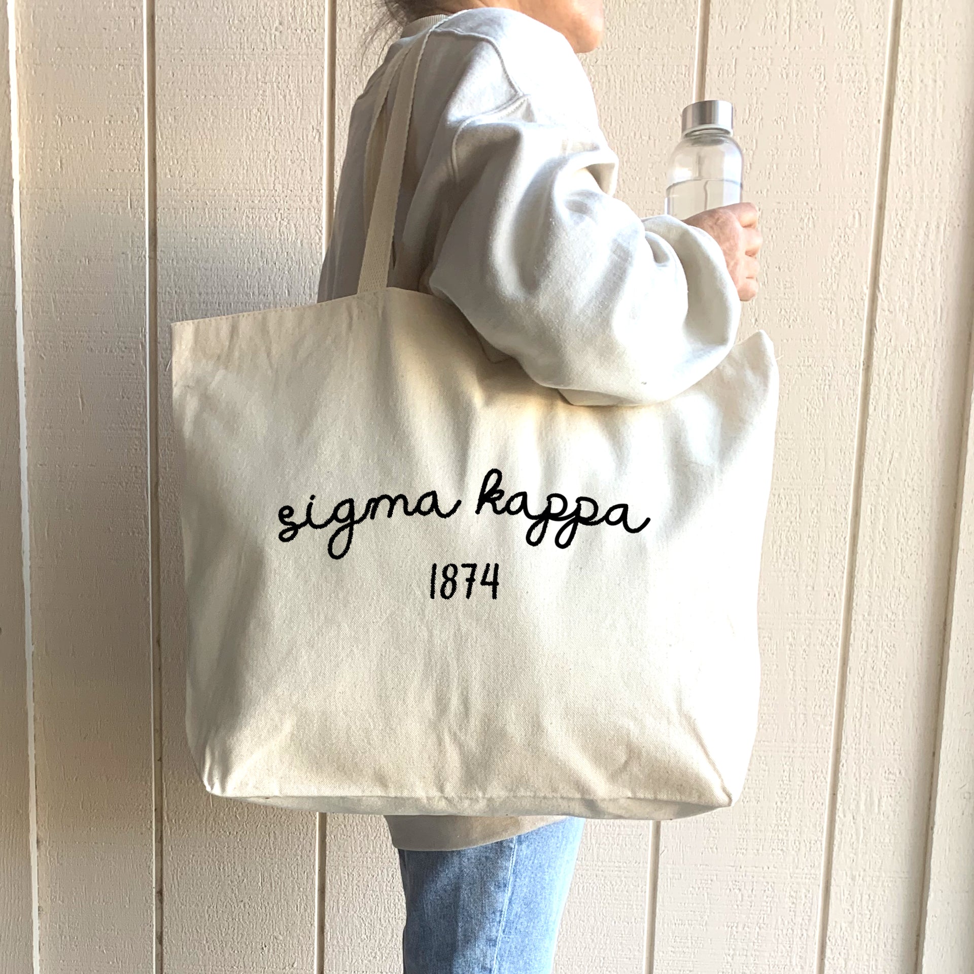 Sigma Kappa Canvas Tote with Founder's Date