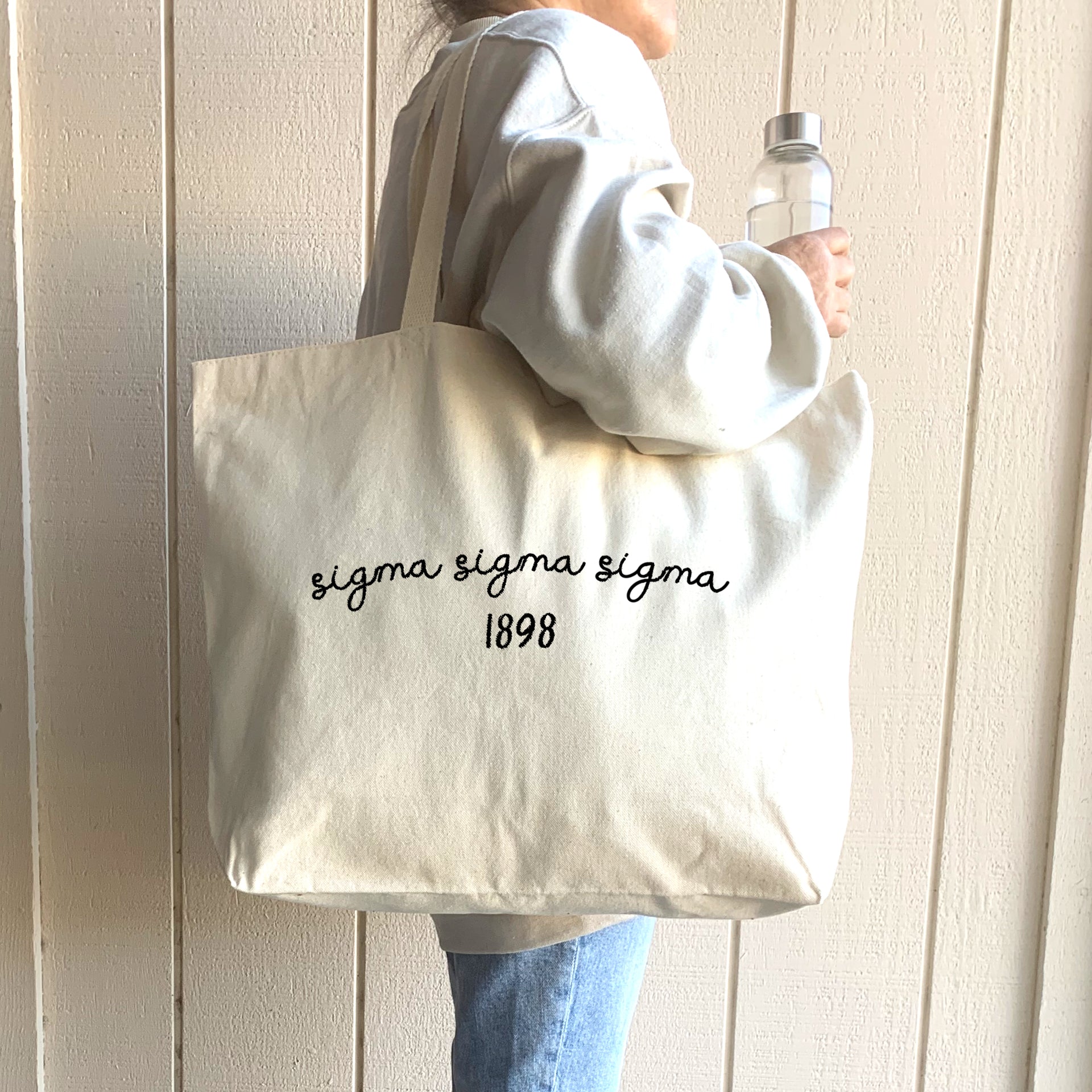 Sigma Sigma Sigma Canvas Tote with Founder's Date