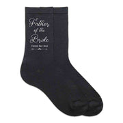 Cotton wedding socks printed with father of the bride wedding role and fun saying I loved her first design on the outside of both socks makes the perfect accessory on your big day.