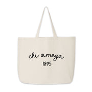 Chi Omega Large Canvas Tote