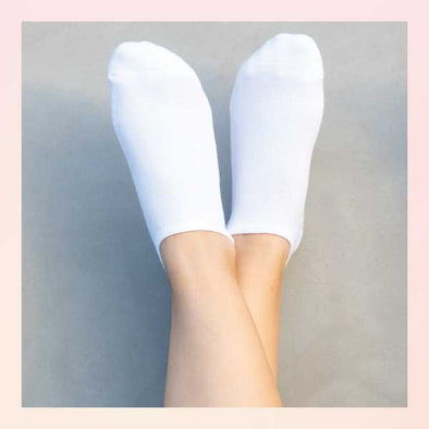 custom printed socks are onc-of-a-kind socks once you add your own design to them. Pick a pair of white no show socks for women and add your own text, logo, graphic design or photos. Order by the pair, no minimums