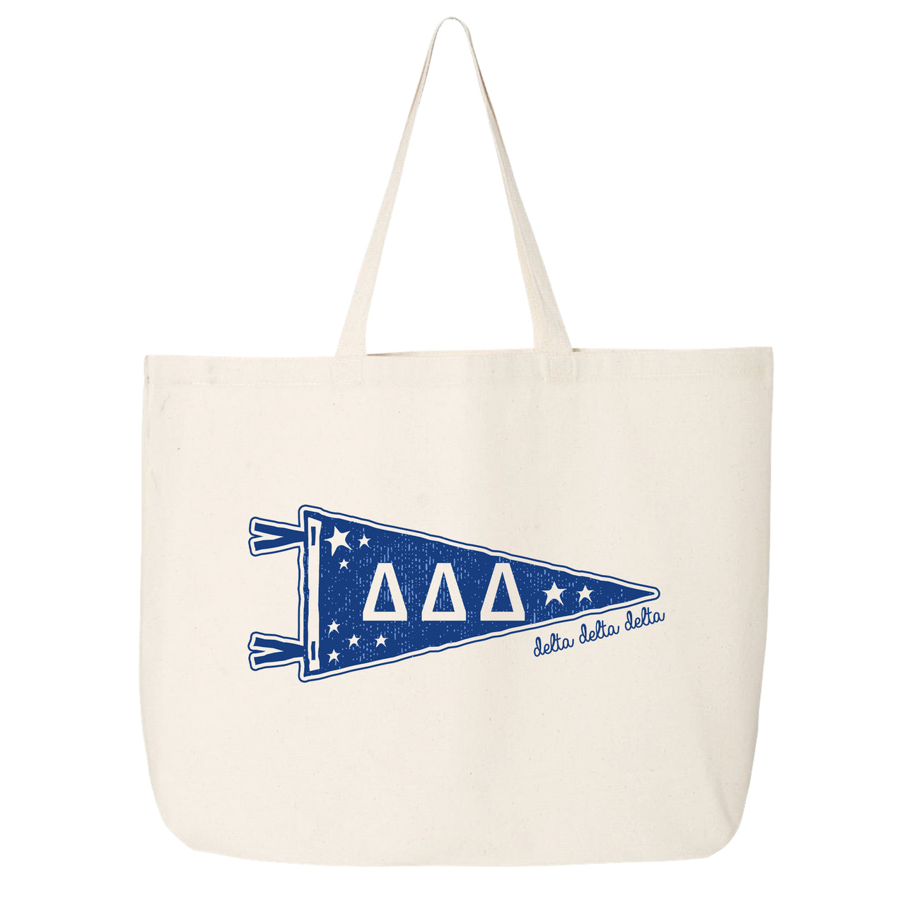 Delta Delta Delta Large Pennant Tote on white background