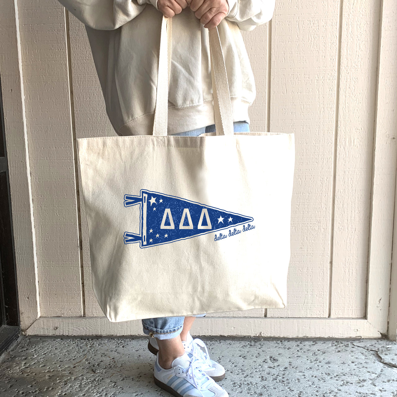 Delta Delta Delta Large Pennant Tote lifestyle image
