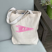 Delta Gamma Medium Pennant Tote on white background