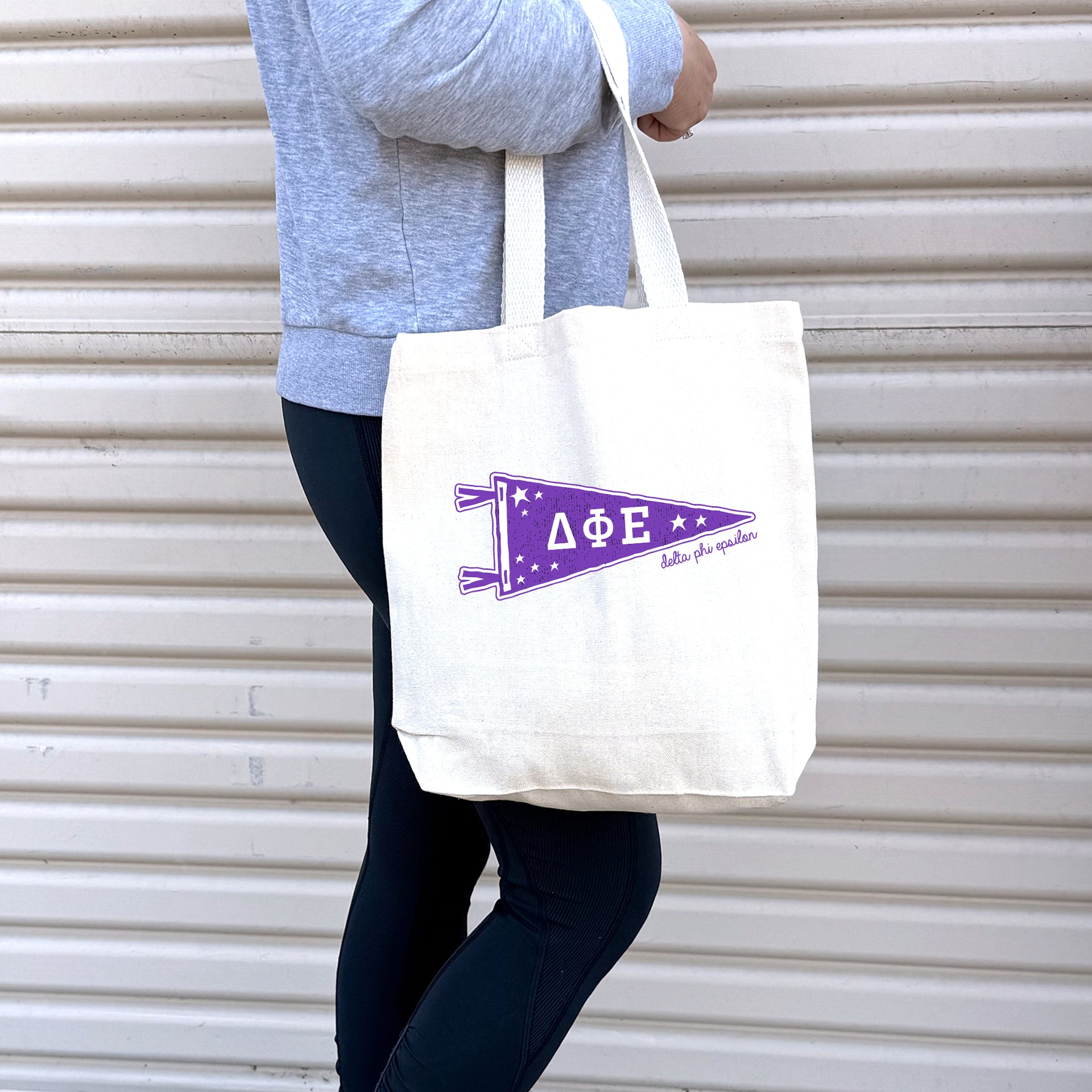 Delta Phi Epsilon Medium Pennant Tote lifestyle image
