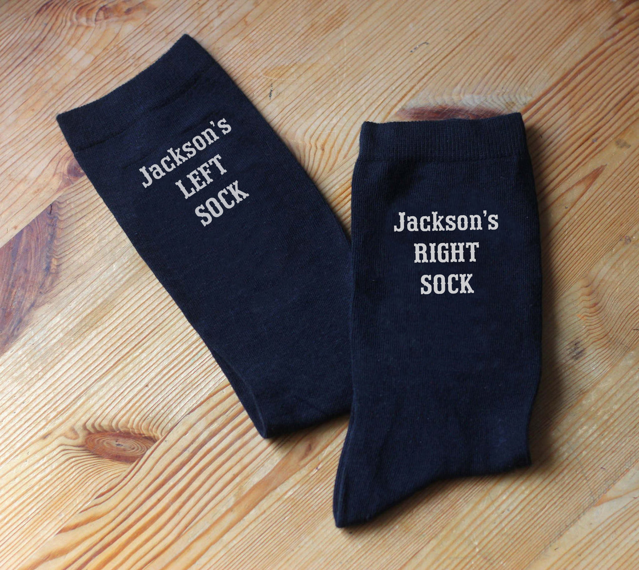 Medium-size men’s custom dress socks in navy. Great for printing personalized artwork, monograms, or branding on sockprints.com.