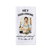 Customized towel with photo in cartoon style, fun cooking gift