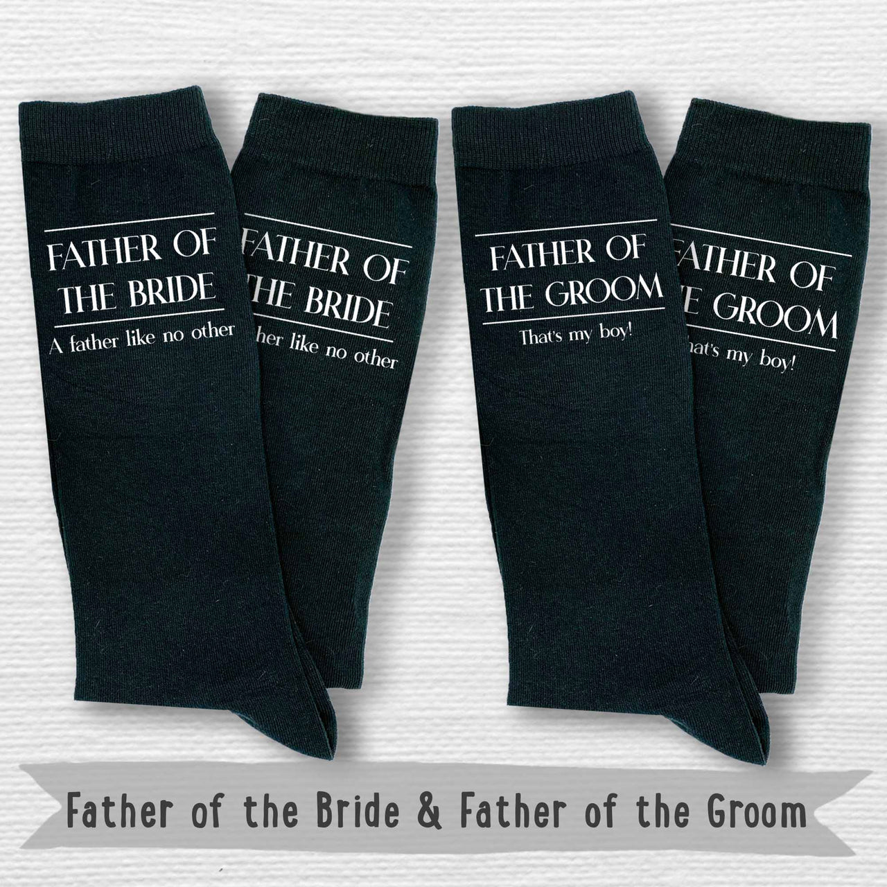 Father of the Bride & Father of the Groom Socks with Funny Sayings