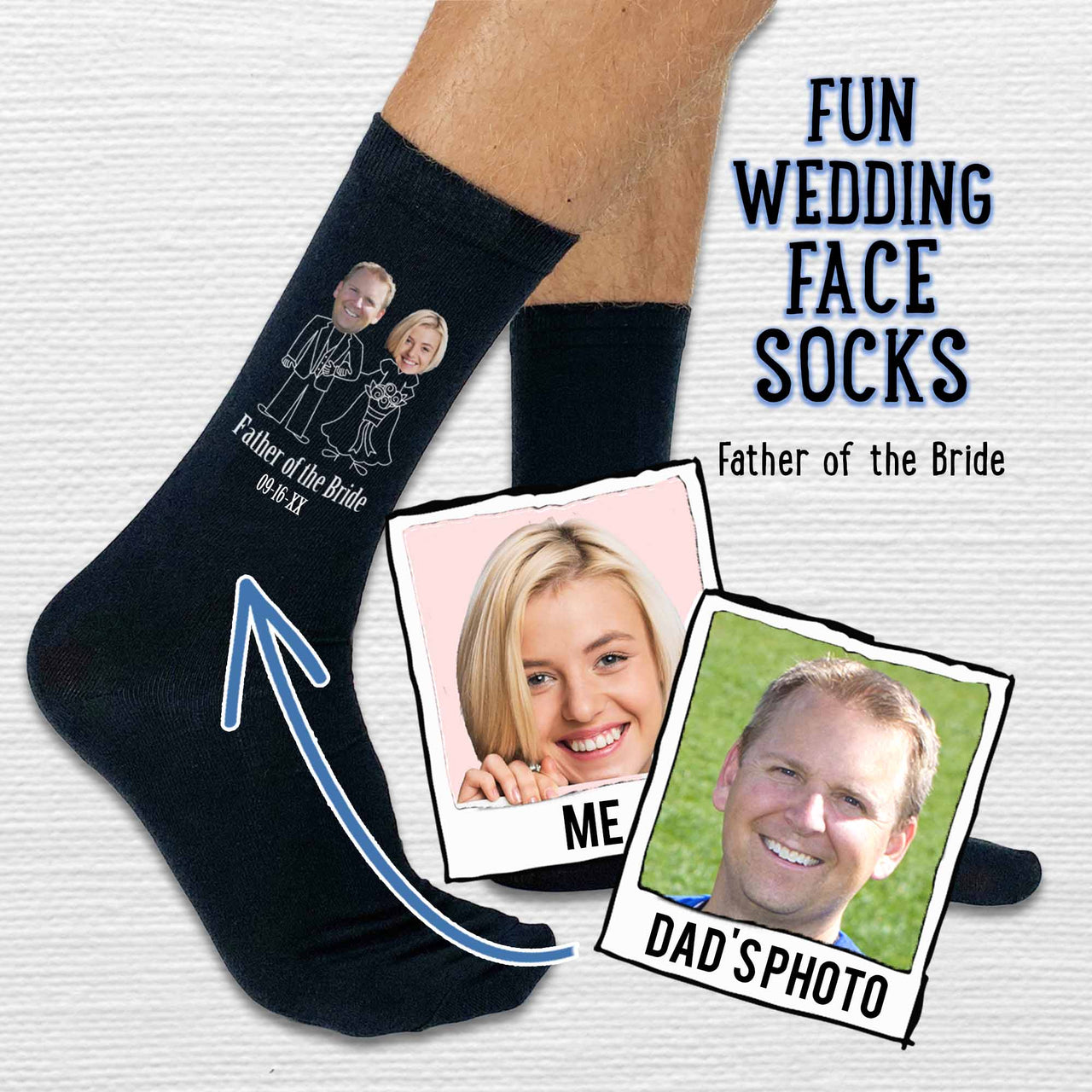 Personalized Father Of The Bride Socks with Photos