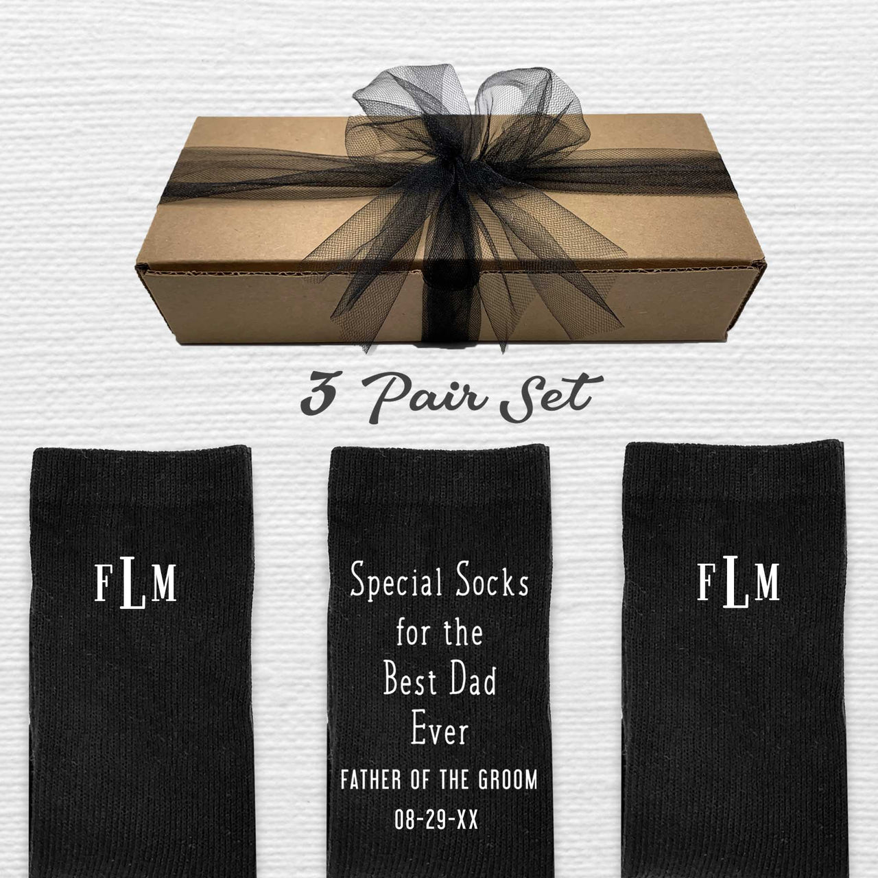 Monogrammed Wedding Socks for the Father of the Groom