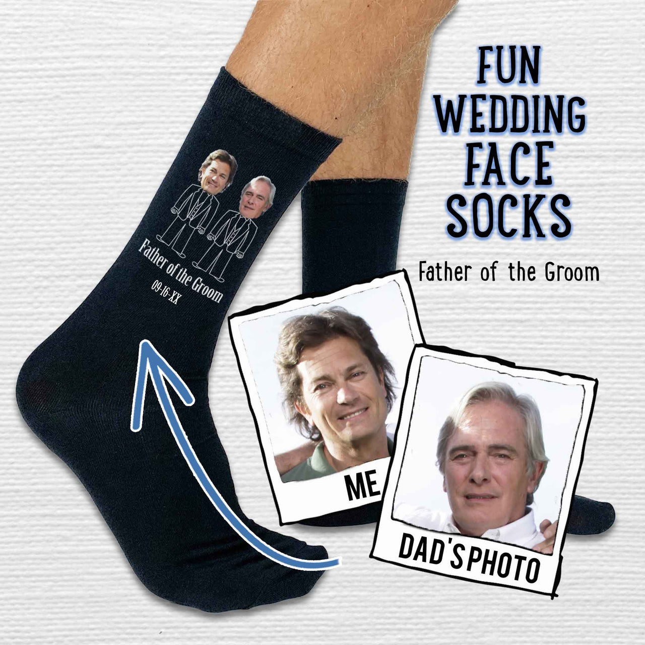 Custom Photo Father Of The Groom Wedding Socks