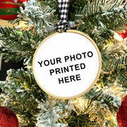 Photo ornament with your own photo custom printed and personalized using any photo you choose.