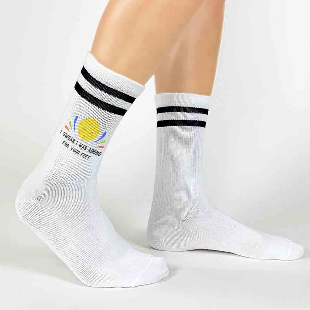 Grab your girls for a quick dink in these funny pickleball gift socks. 