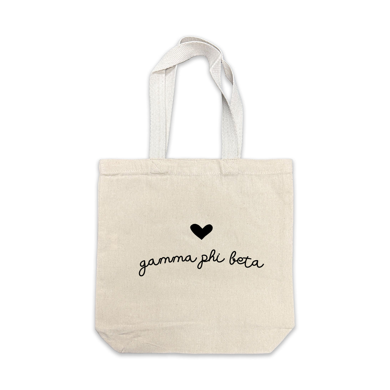 Gamma Phi Beta Sorority Name and Heart Design Mid-Size Tote