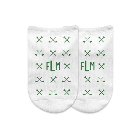 Personalized Sock Gift Box with Monogram Golf Design