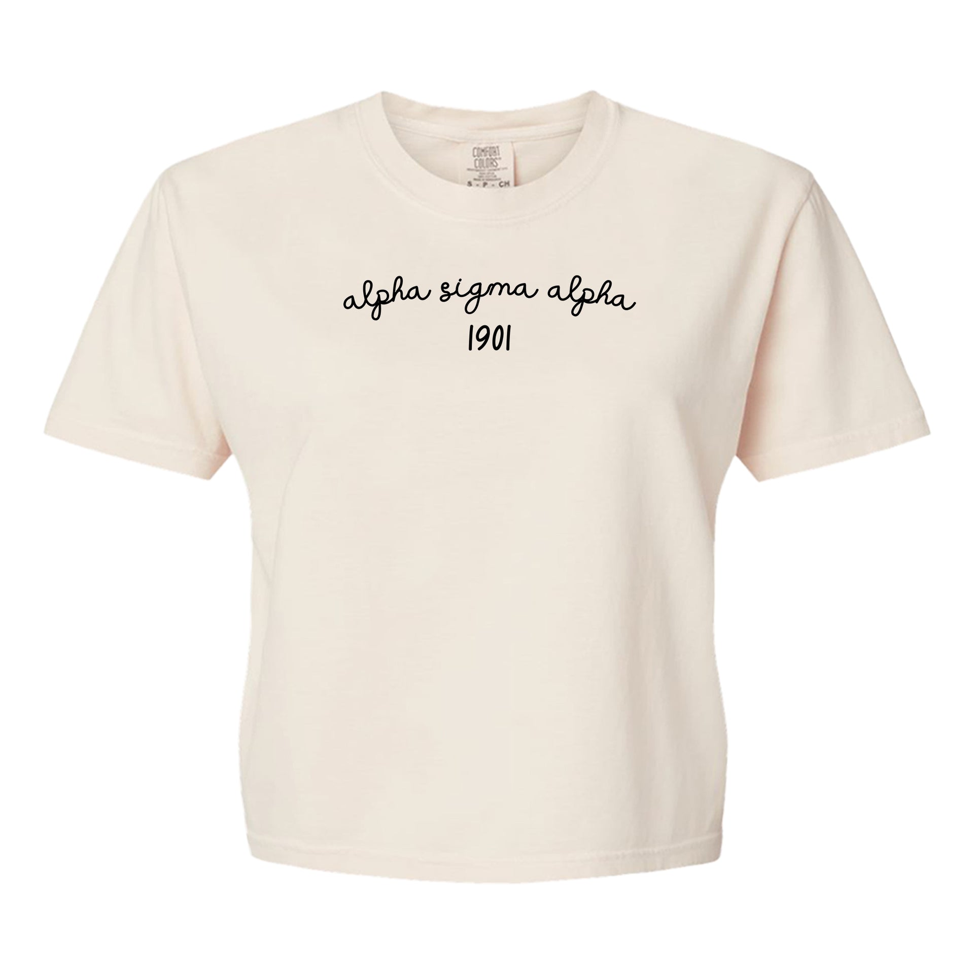 Ivory Comfort Colors Alpha Sigma Alpha Boxy T-shirt